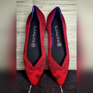 Rothy's Red Camouflage Pointed Flats 8.5